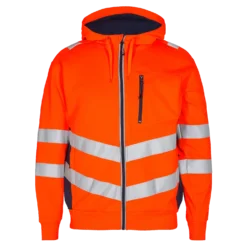 ENGEL Safety sweat cardigan orange/blue ink str. M