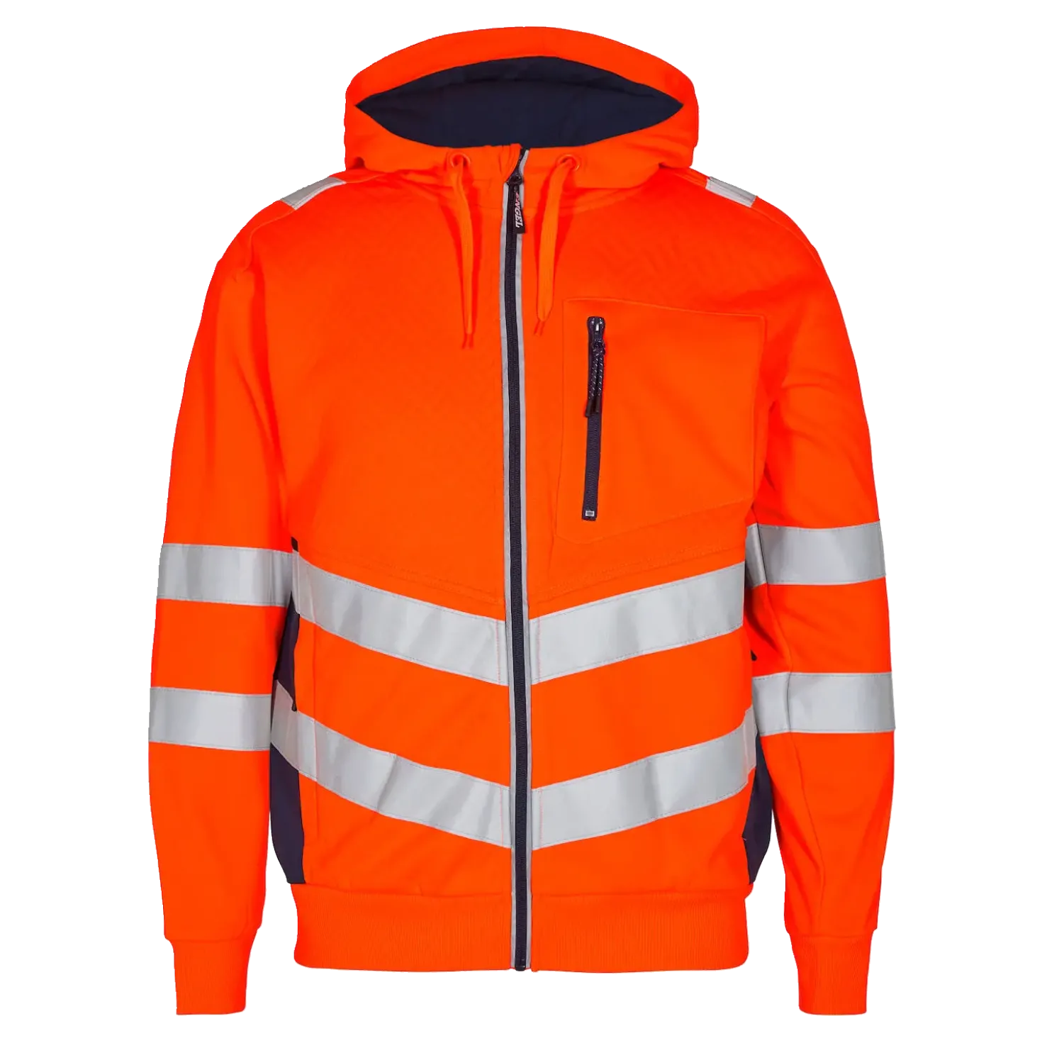ENGEL Safety sweat cardigan orange/blue ink str. M