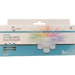 FESH LED spot multicolur GU10 5W Ø50 mm hvid 3 pak