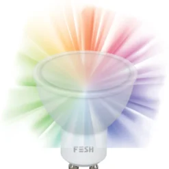 FESH LED spot multicolur GU10 5W Ø50 mm hvid