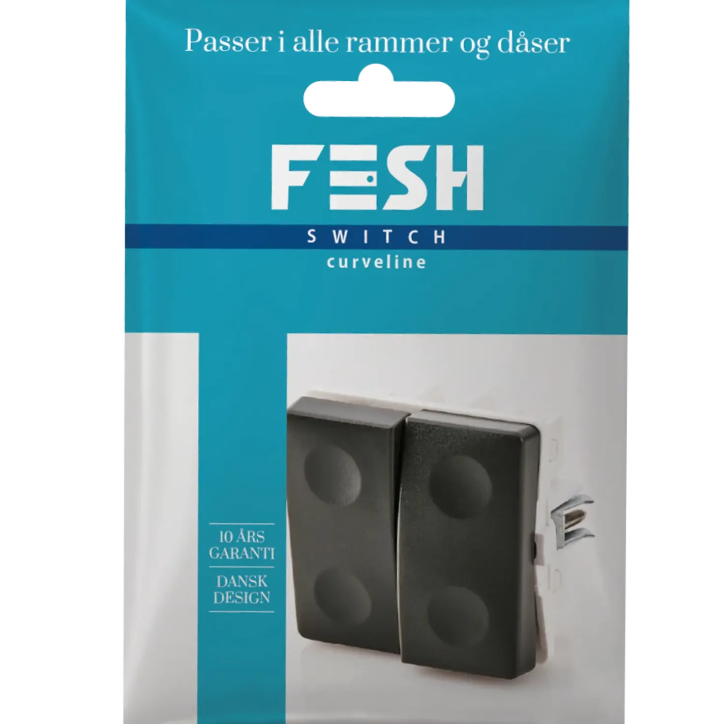 FESH SWITCH Curveline korrespondance afbryder dobbelt 1,0 koksgrå
