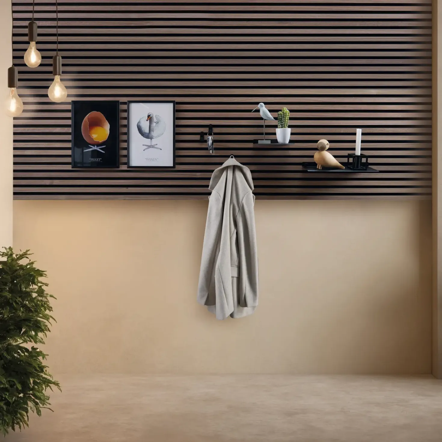 FibroTech hylde til akustikpanel lille 19,4x11 cm sort