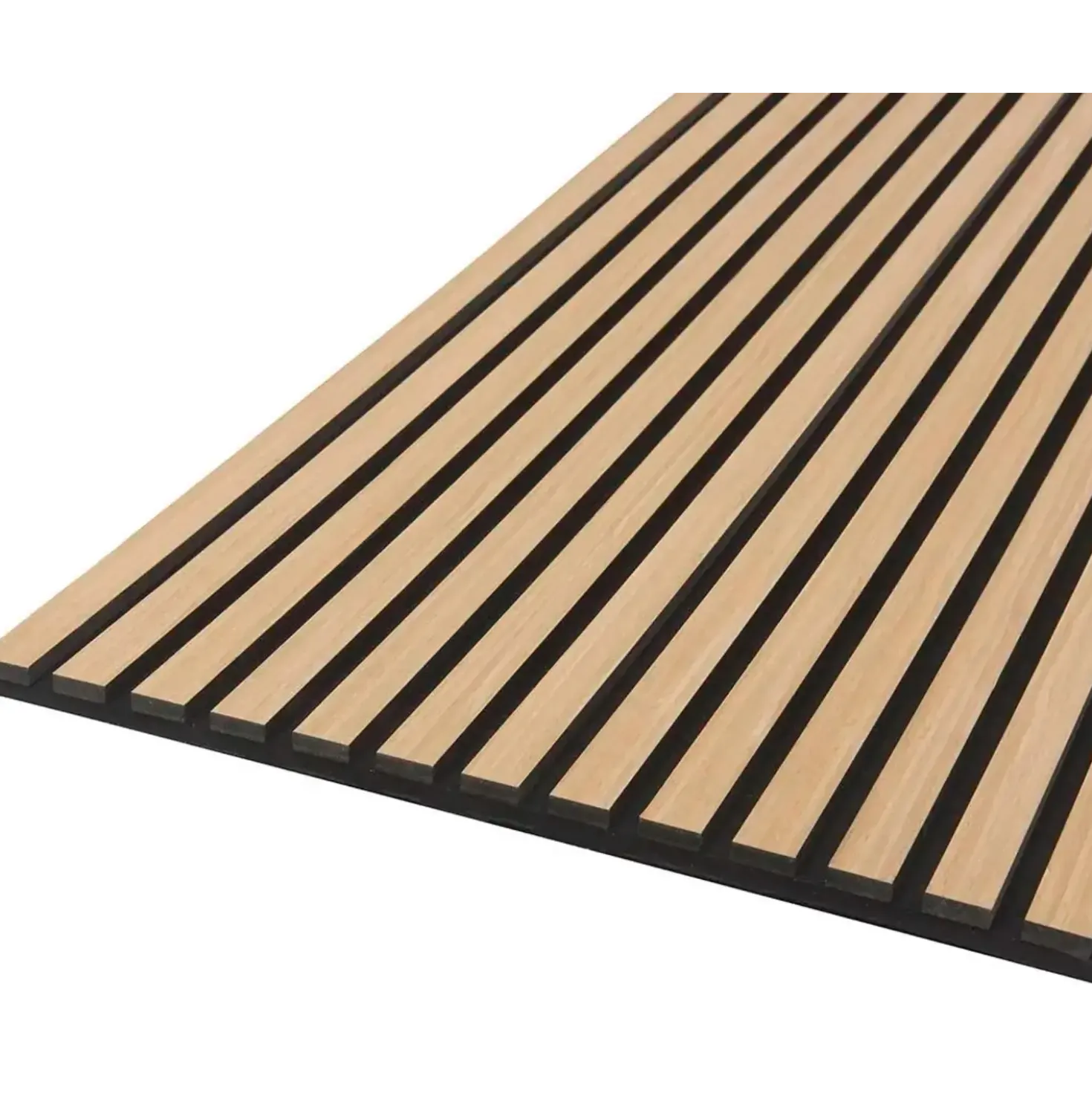 Fibrotech Quanti akustikpanel 18x520x2440 mm light oak m/sort polyester