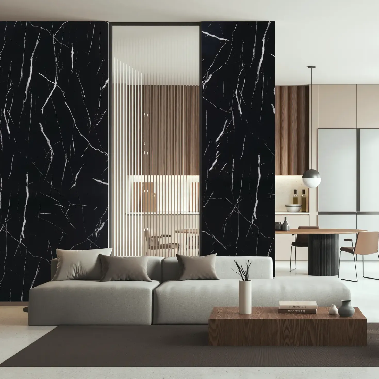 Fibrotech SPC vægpanel 4x1000x2600 mm black marble