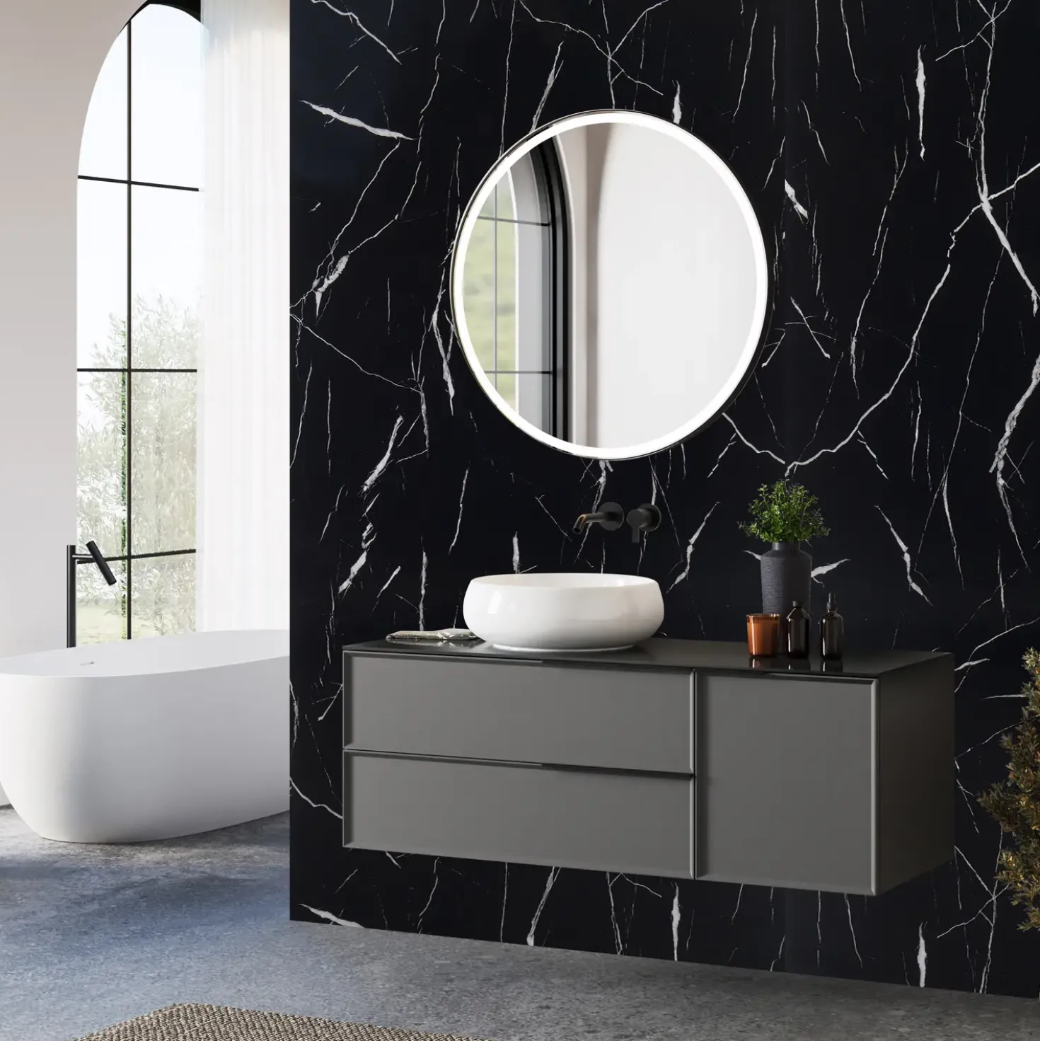 Fibrotech SPC vægpanel 4x1000x2600 mm black marble