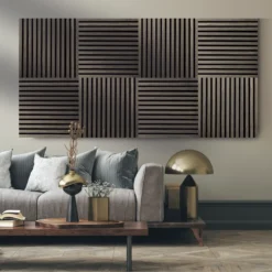 Fibrotech Square akustikpanel 22x520x520 mm grey oak - pk á 2 stk.
