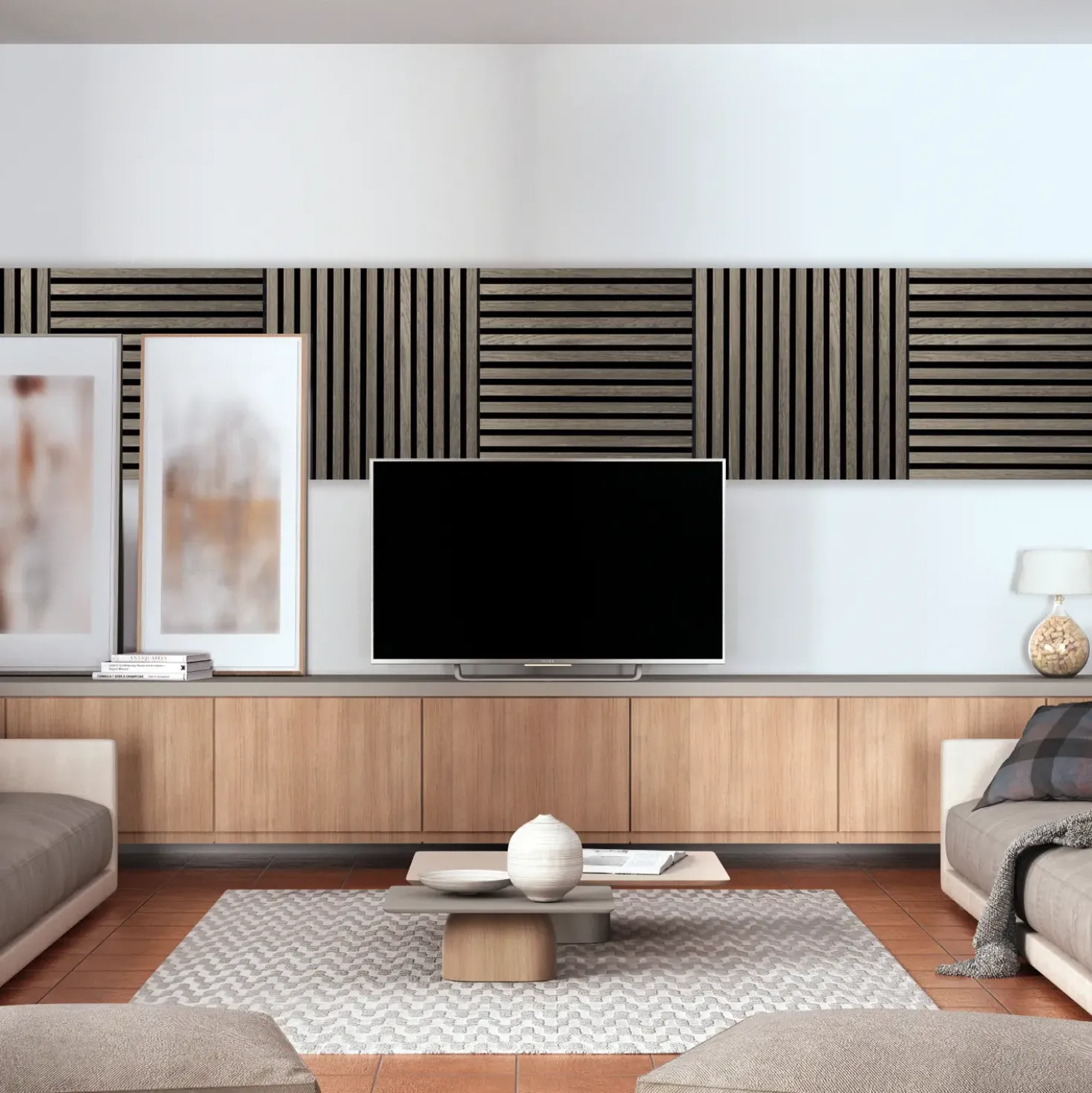 Fibrotech Square akustikpanel 22x520x520 mm grey oak - pk á 2 stk.