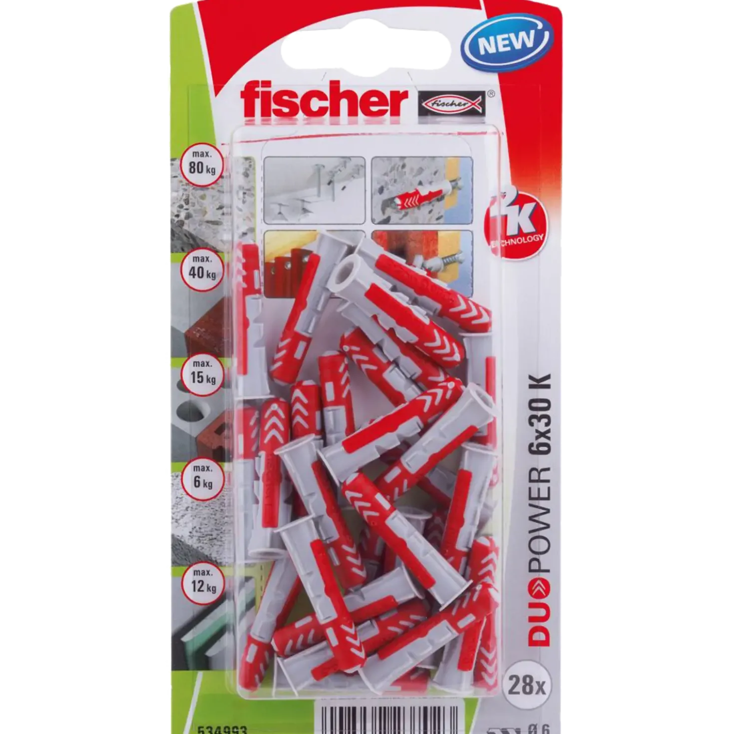 Fischer DuoPower universaldybel 6x30 mm 28 stk
