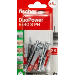 Fischer DuoPower universaldybel PH 8x40 mm 8 stk