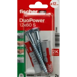 Fischer DuoPower universaldybel med skrue 12x60 mm 2 stk