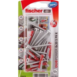 Fischer DuoPower universaldybel PH 6x30 mm 12 stk