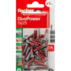 Fischer DuoPower universaldybel 5x25 mm 45 stk