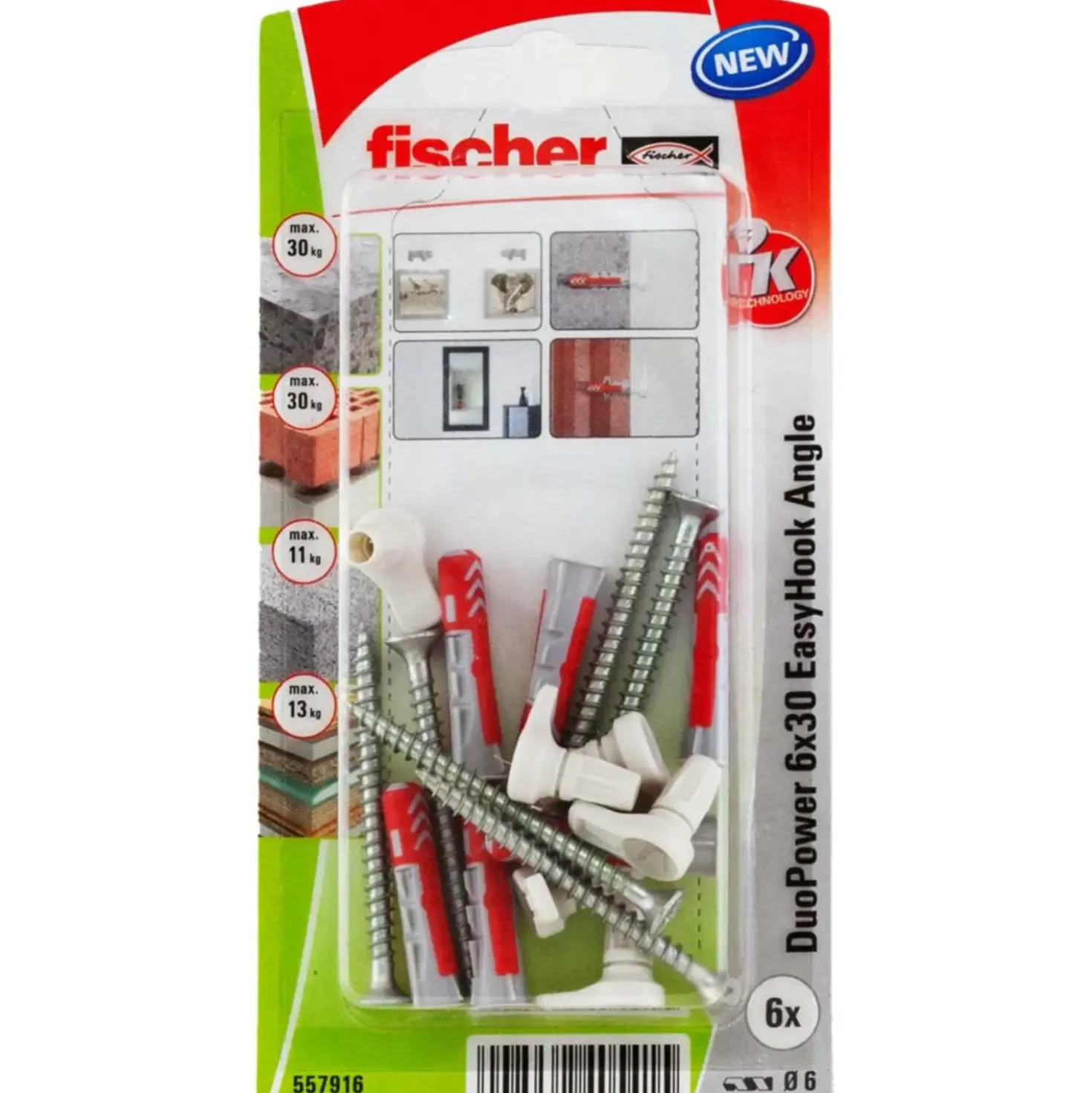 Fischer EasyHook Angle DuoPower 6x30 mm 6 stk