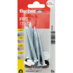 Fischer FFS karmskrue m/hoved 7,5x72 6 stk