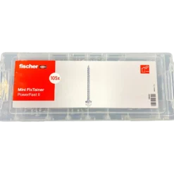 Fischer MiniFixTainer PowerFast II Panhoved / Bonus Zink 105 stk