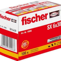 Fischer SX Green dyvel m/krave 6x30 mm 30 stk
