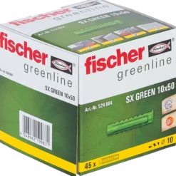 Fischer SX Green dyvel m/krave 10x50 mm 45 stk