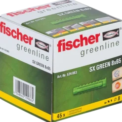 Fischer SX Green dyvel m/krave 8x65 mm 45 stk