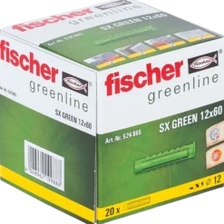Fischer SX Green dyvel m/krave 12x60 mm 20 stk