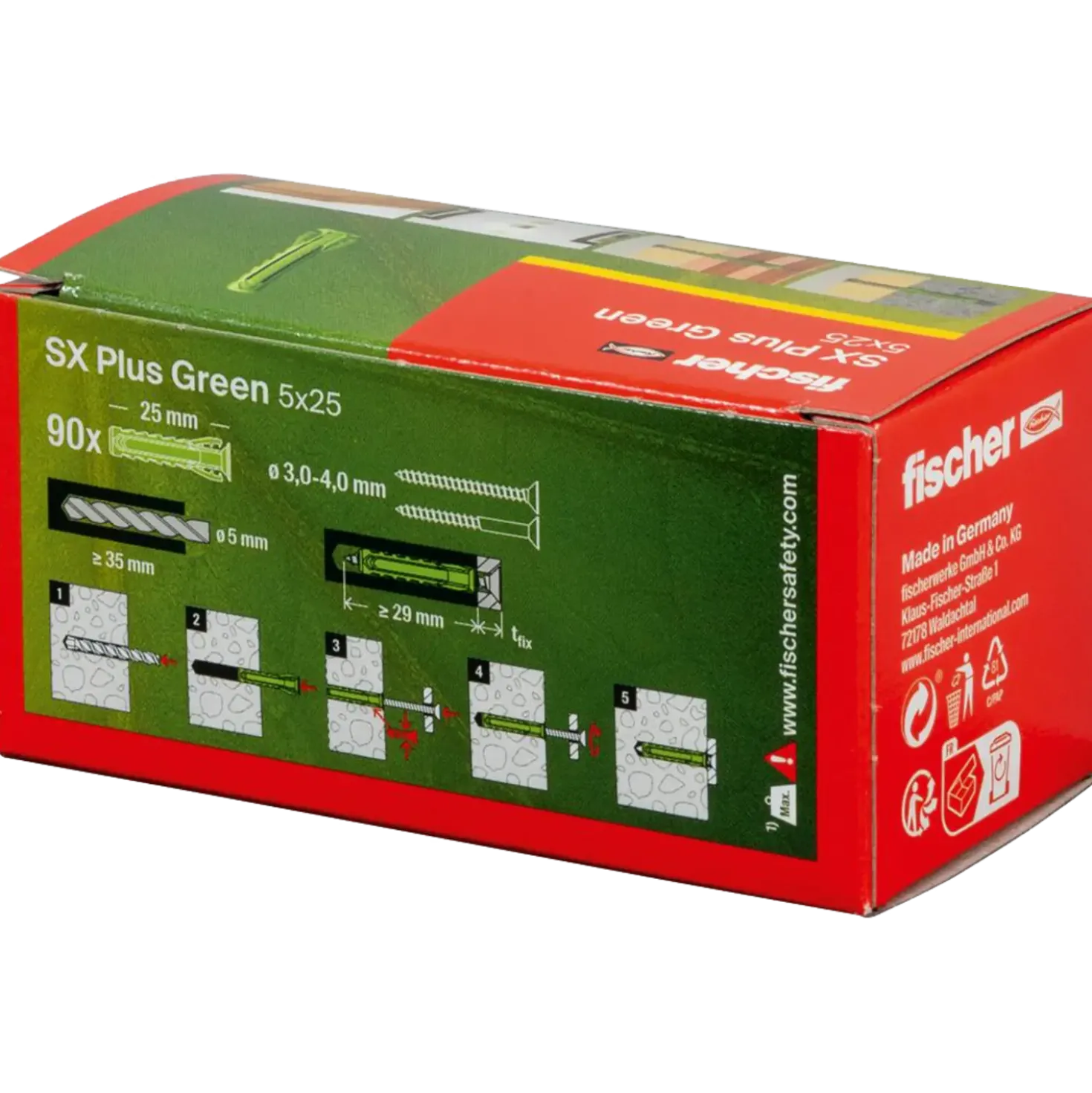 fischer SX Plus Green ekspansionsplug 5x25 mm 90 stk.