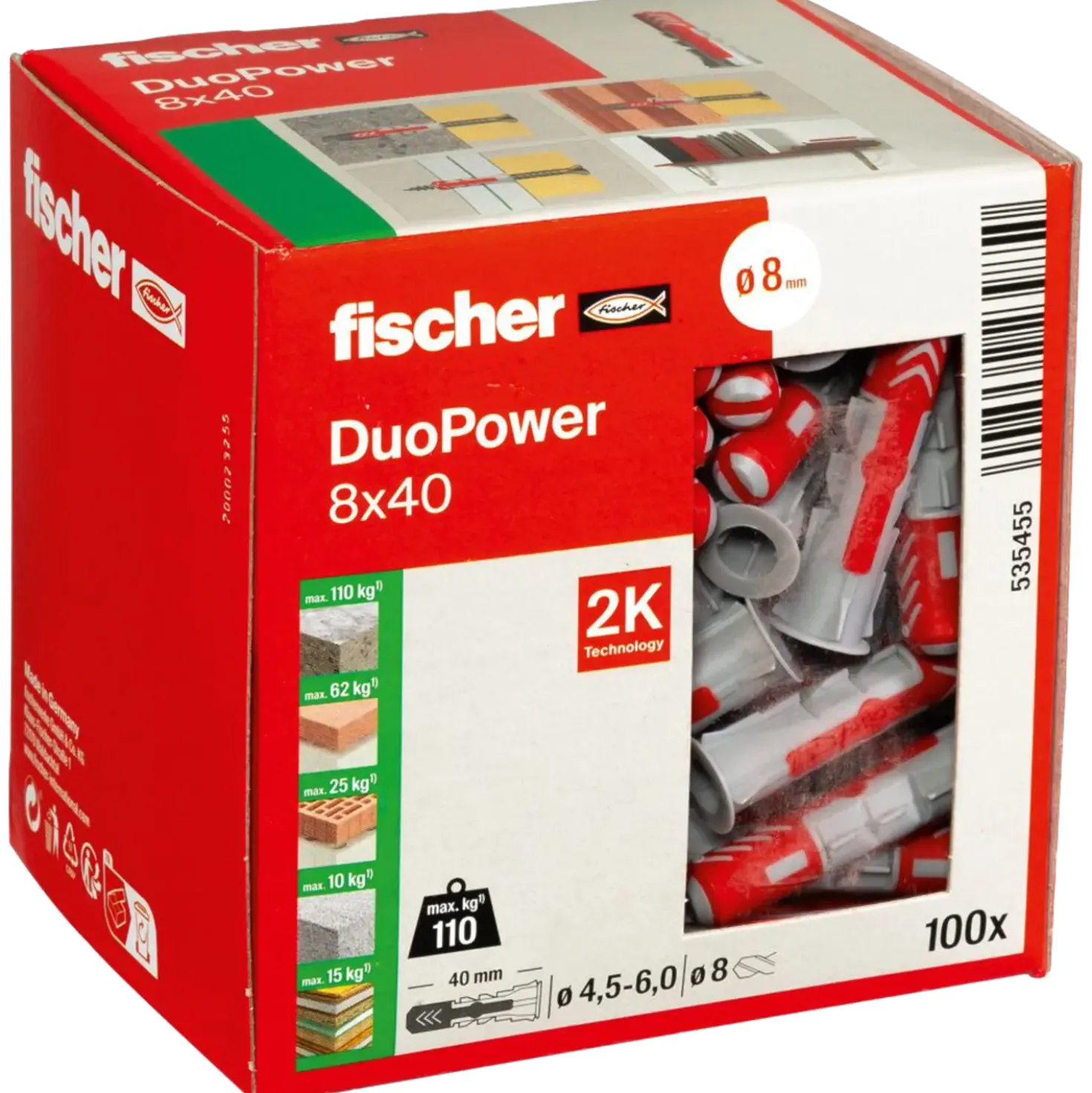 Fischer universaldybel duopower 8x40 DIY 100 stk