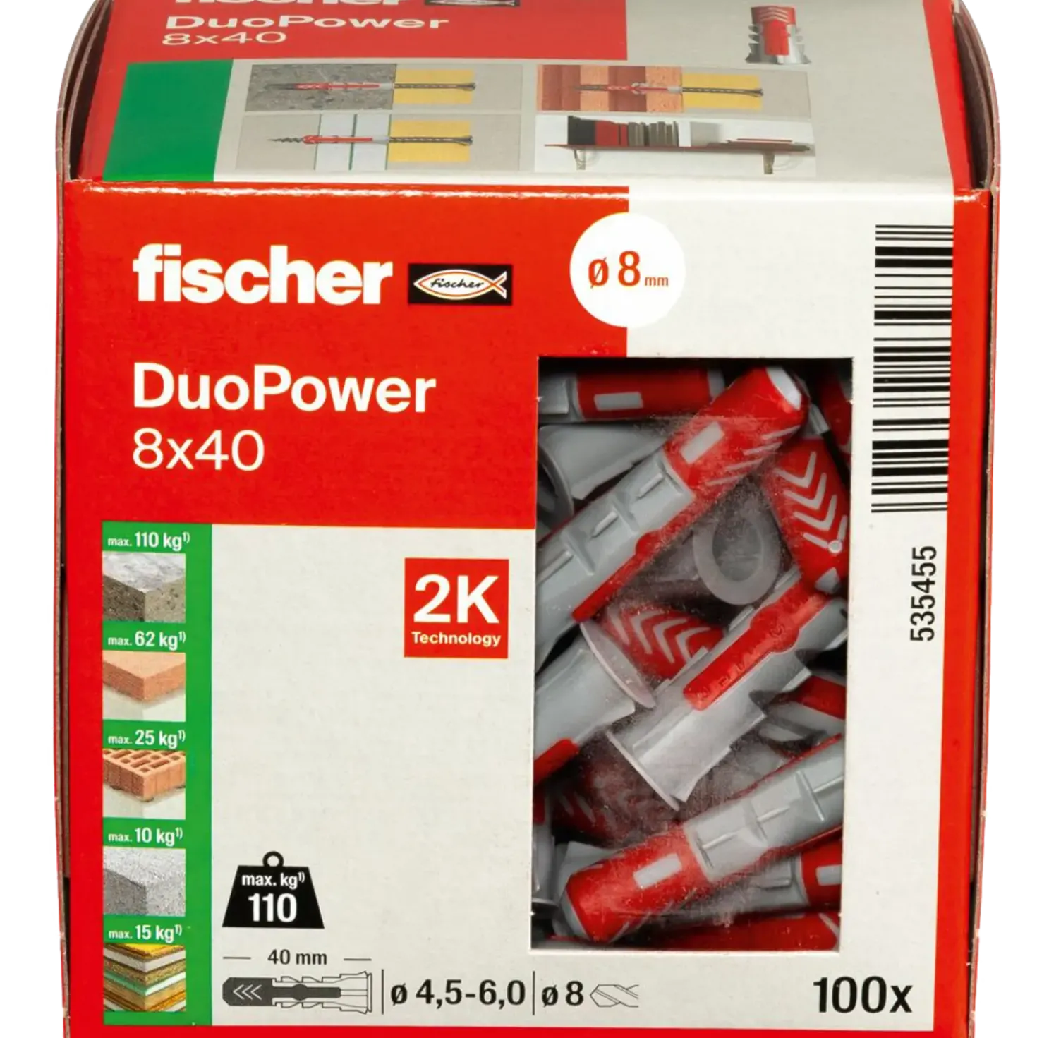 Fischer universaldybel duopower 8x40 DIY 100 stk