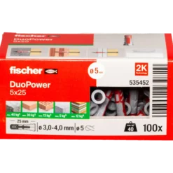 Fischer universaldybel duopower 5x25 DIY 100 stk