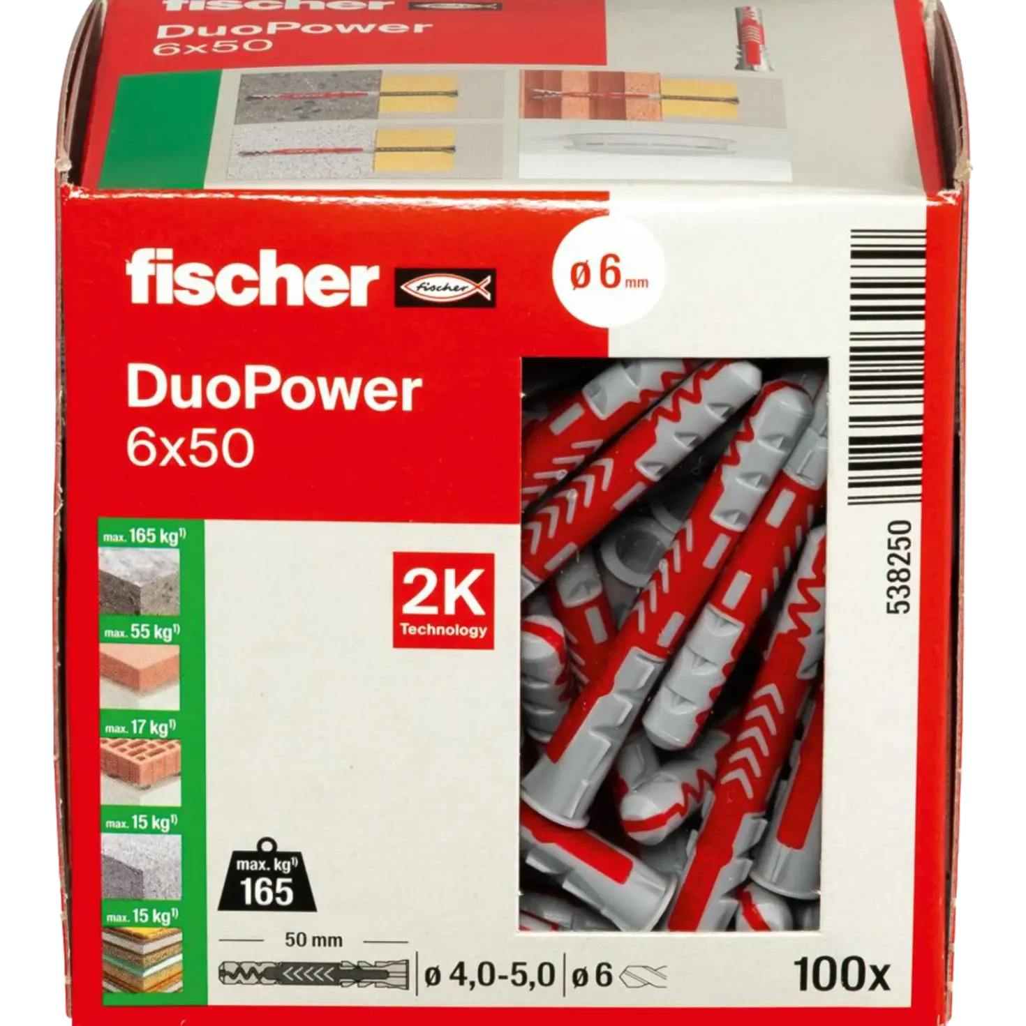 Fischer universaldybel duopower 6x50 DIY 100 stk