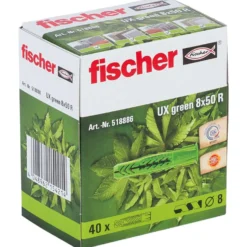 Fischer UX Green universaldyvel m/krave 8x50R 40 stk