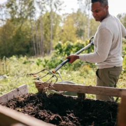 Fiskars ergonomisk kompostgreb grå
