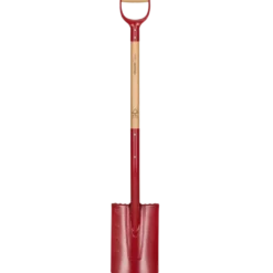 Fiskars spade med afrundet blad, lang skaft