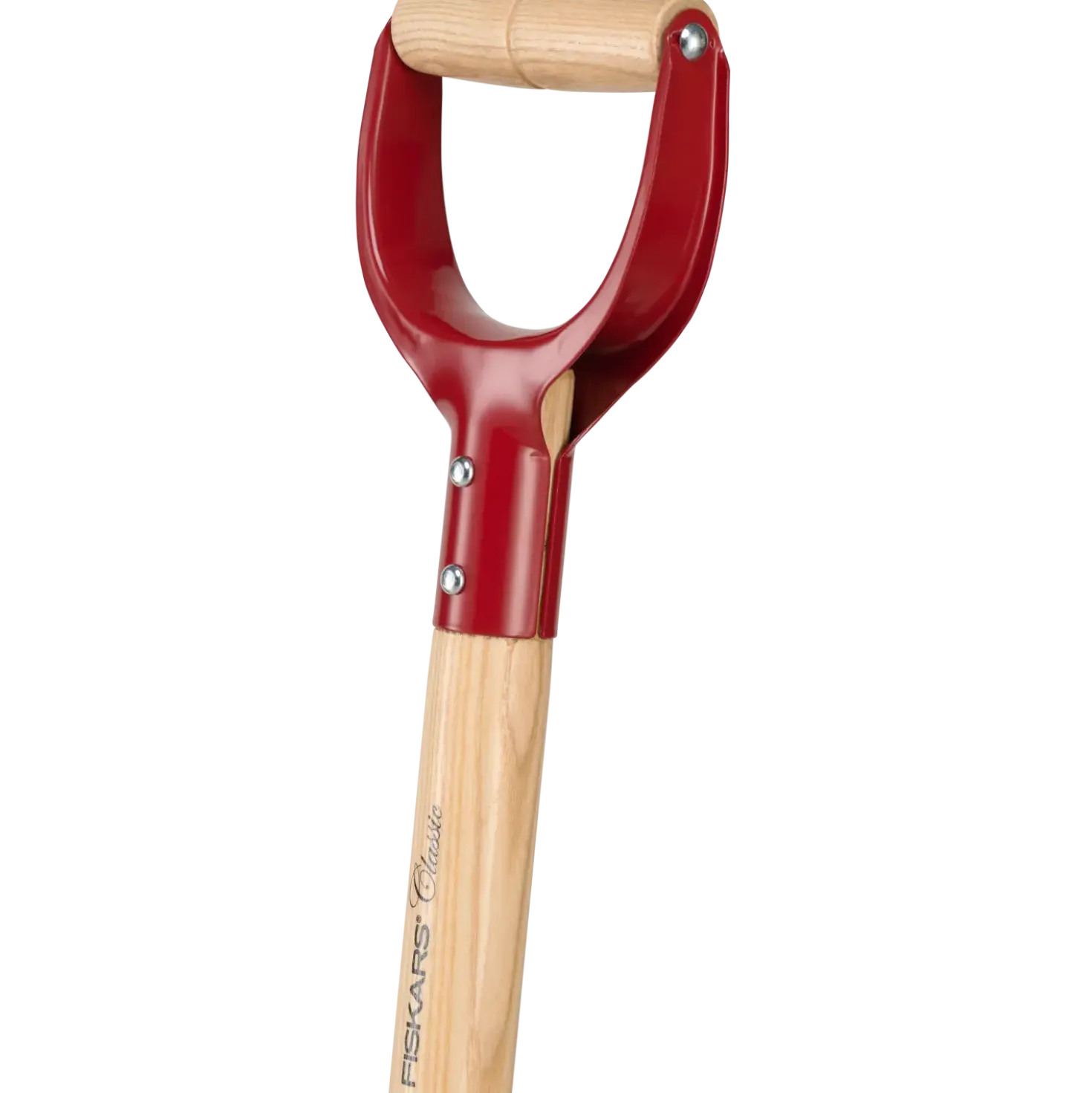 Fiskars spade med afrundet blad, lang skaft