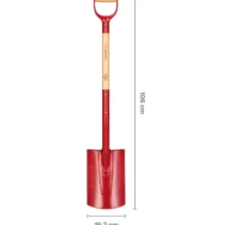 Fiskars spade med afrundet blad