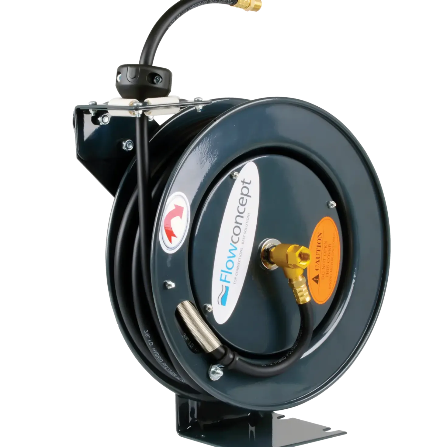 Flowconcept automatisk slangetromle 3/8" x 10 m grå polymerslange