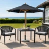 Fur parasol Ø3 m sort
