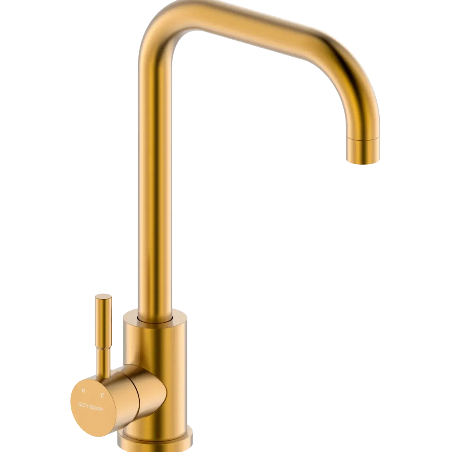 Geyser Bravo L køkkenarmatur rustfrit stål mat guld