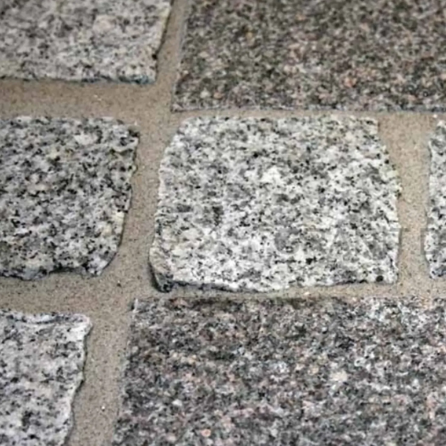 Granit chaussésten 9x9x8 cm grå