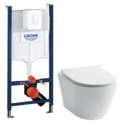 Grohe Rapid SL 1130 indbygnings cisterne og Flow FL60 hængeskål inkl. slim toiletsæde m/softclose