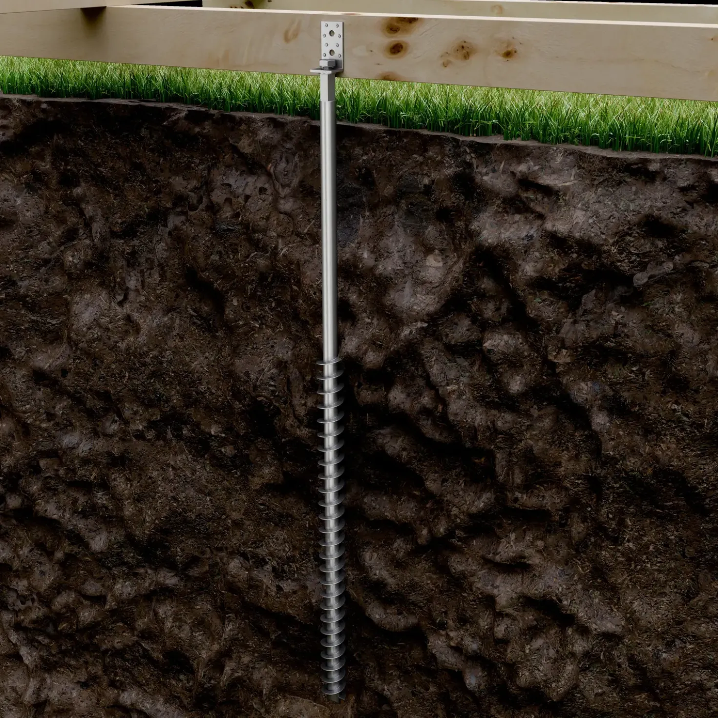 GroundPlug® Twister skruefundament M20/1500