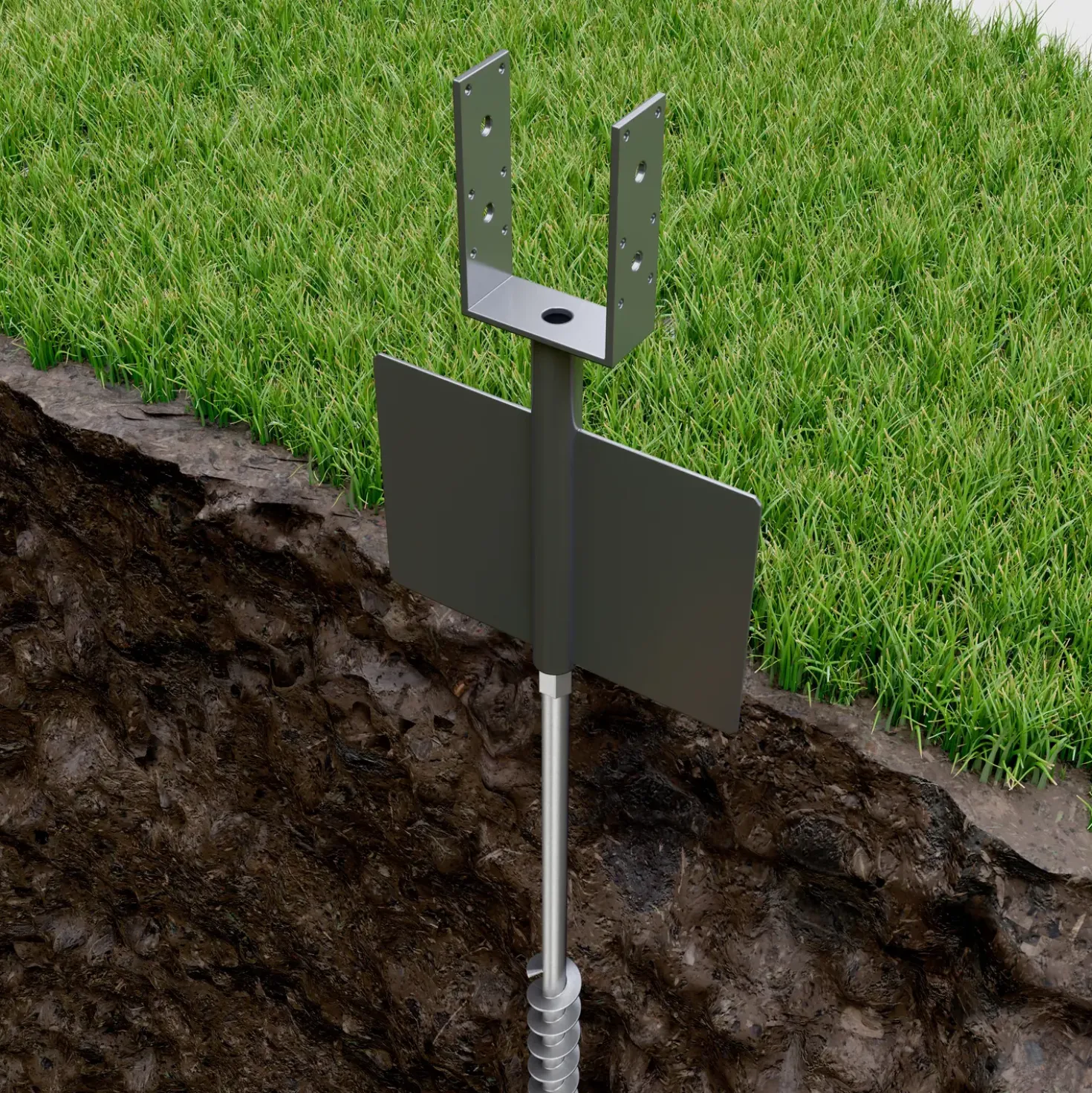 GroundPlug® Twister stolpebeslag M16/0230