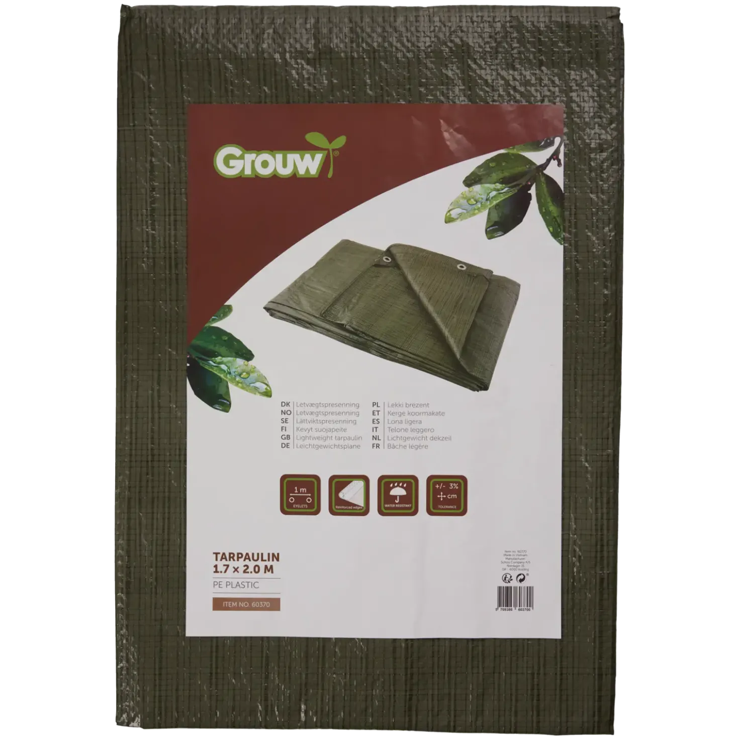 Grouw presenning 1,7 x 2 m