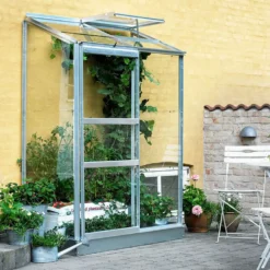 Halls Altan 2 vægdrivhus alu. med delt glas 0,91 m²