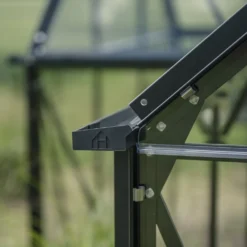 Halls ICON Gardenhouse 6 8,6 m² sort m/3 mm hærdet glas og fundament