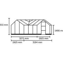 Halls ICON Gardenhouse 6 8,6 m² sort m/3 mm hærdet glas og fundament