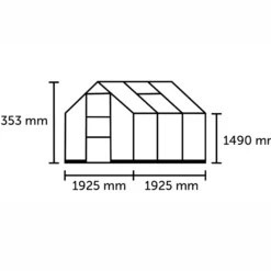 Halls ICON 6 3,7 m² sort m/3 mm delt glas og fundament
