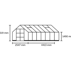 Halls ICON 8 11,2 m² sort m/3 mm hærdet glas og fundament
