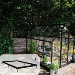 Halls ICON 6 4,9 m² sort m/3 mm hærdet glas og fundament