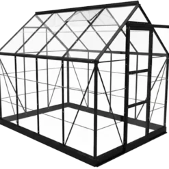 Halls ICON 6 4,9 m² sort m/3 mm hærdet glas og fundament