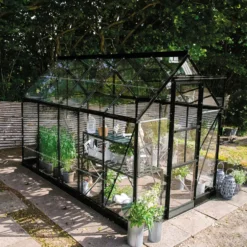 Halls ICON 6 6,1 m² sort m/3 mm hærdet glas og fundament