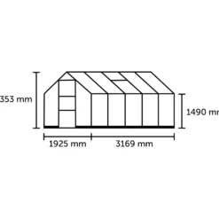 Halls ICON 6 6,1 m² sort m/3 mm hærdet glas og fundament